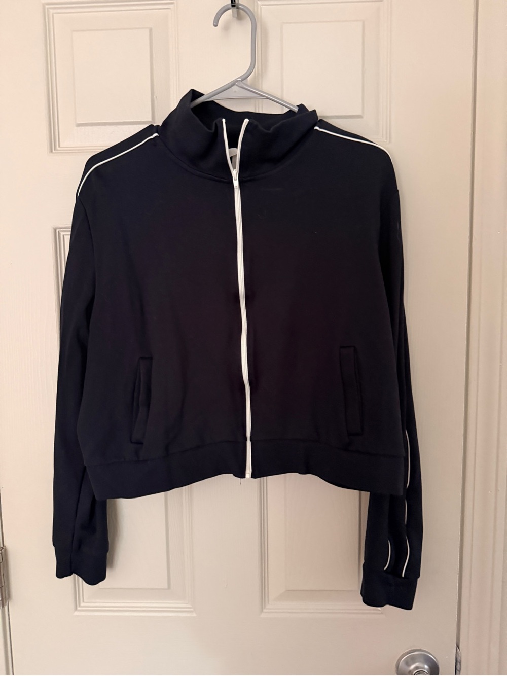 H&M navy Bomber Track Jacket with White Trim